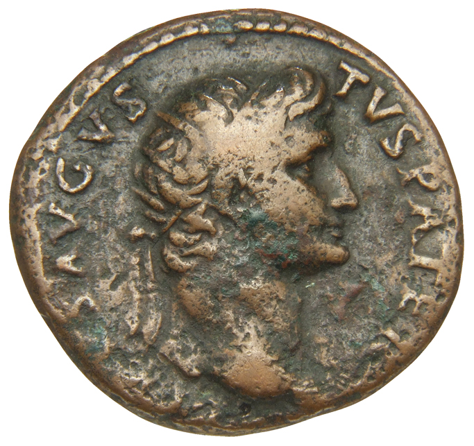 RIC II, Part 1 (second edition) Titus 458 Titus obverse, Head of Divus Augustus, radiate, right