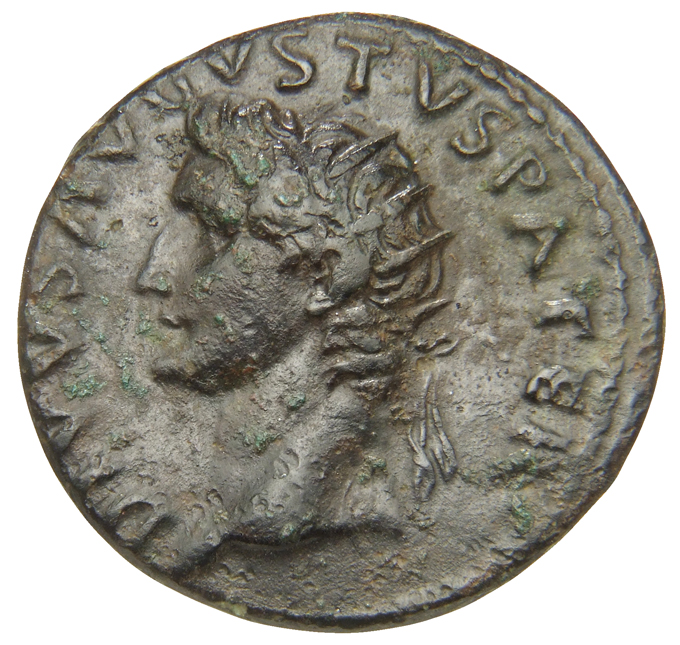 RIC II, Part 1 (second edition) Titus 460 Titus obverse, Head of Divus Augustus, radiate, left