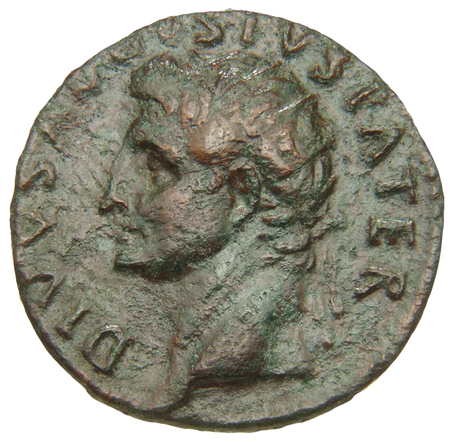 RIC II, Part 1 (second edition) Titus 464 Titus obverse, Head of Divus Augustus, radiate, left