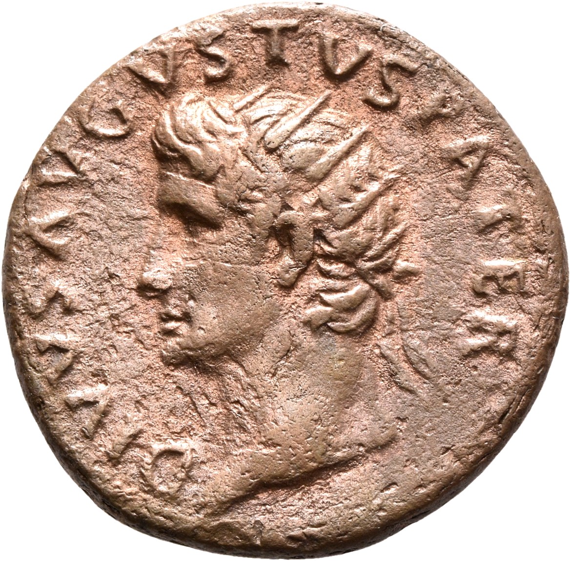 RIC II, Part 1 (second edition) Titus 469 Titus obverse, Head of Divus Augustus, radiate, left