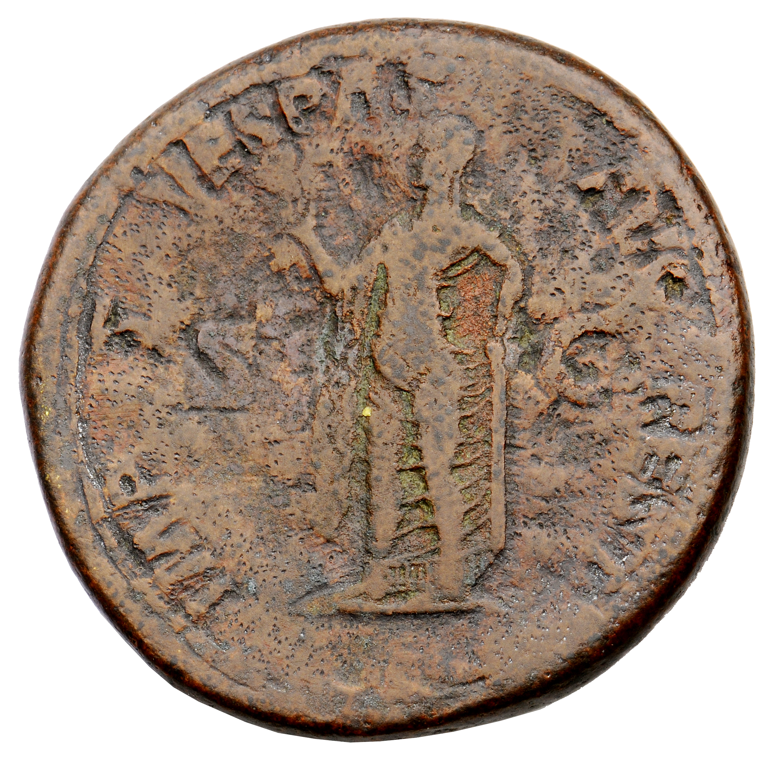 RIC II, Part 1 (second edition) Titus 472 Titus reverse, Spes standing, left holding flower in right and raising skirt wit...
