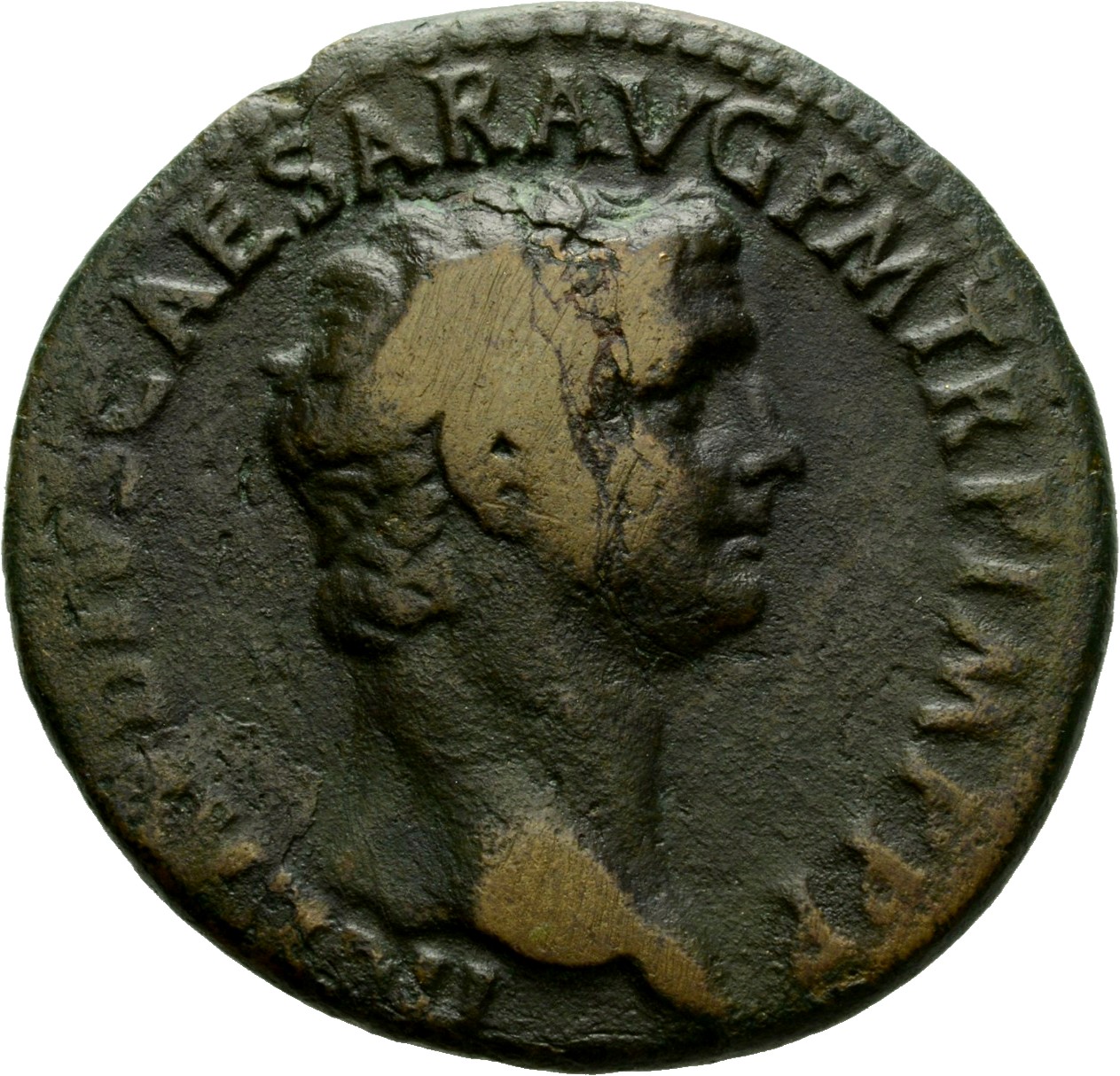 RIC II, Part 1 (second edition) Titus 484 Titus obverse, Head of Claudius, bare, right
