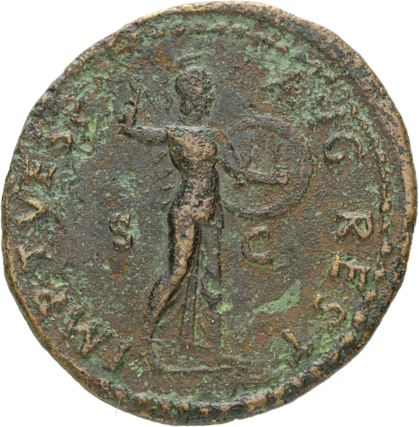 RIC II, Part 1 (second edition) Titus 489 Titus reverse, Minerva, draped, helmeted, advancing right, brandishing spear in ...