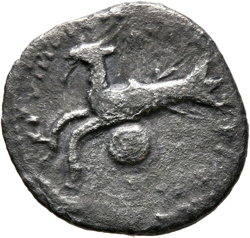 RIC II, Part 1 (second edition) Titus 5 Titus reverse, Capricorn left; below globe