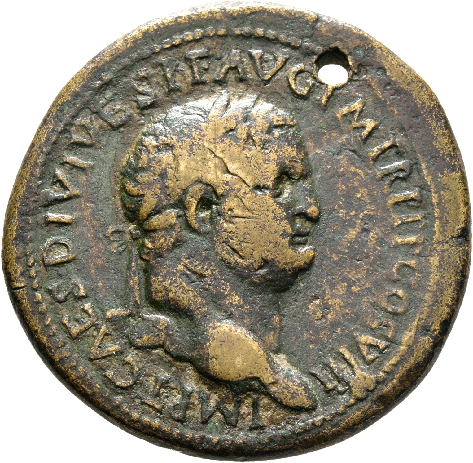 RIC II, Part 1 (second edition) Titus 501 Titus obverse, Head of Titus, laureate, right