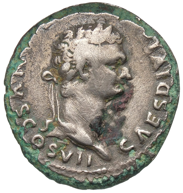RIC II, Part 1 (second edition) Titus 517 Titus obverse — Head of Domitian, laureate, right
