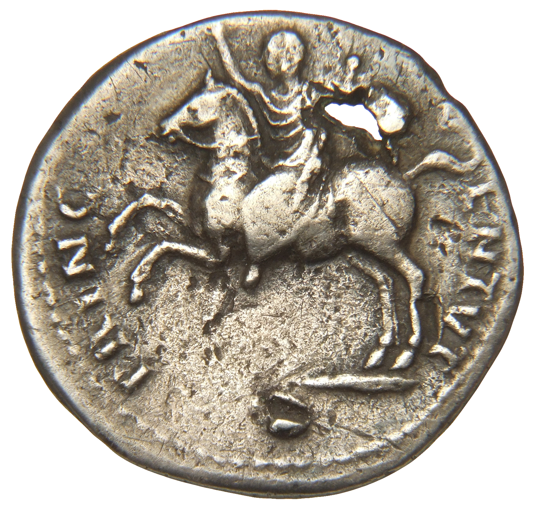 RIC II, Part 1 (second edition) Titus 518 Titus reverse, Domitian on horse galloping left, raising right hand and holding ...