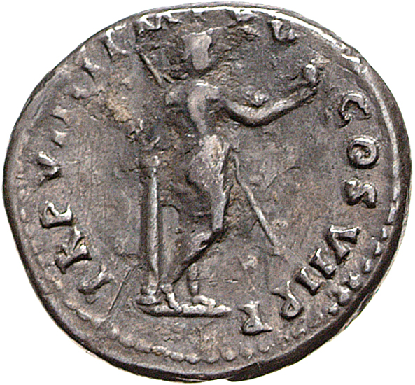 RIC II, Part 1 (second edition) Titus 54 Titus reverse, Venus standing right, resting on column, holding helmet and spear