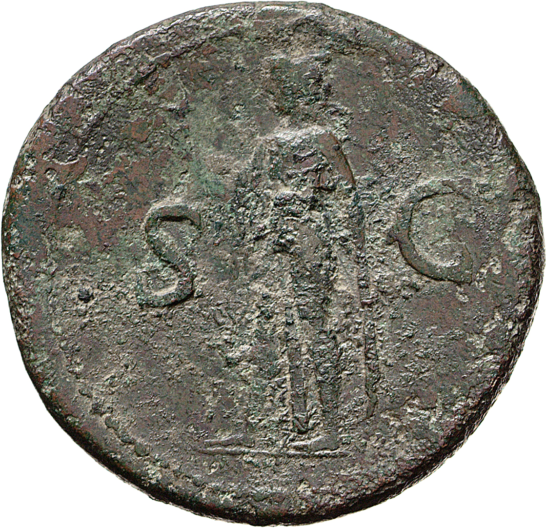 RIC II, Part 1 (second edition) Titus 65 Titus reverse, Spes standing, left holding flower in right and raising skirt with...