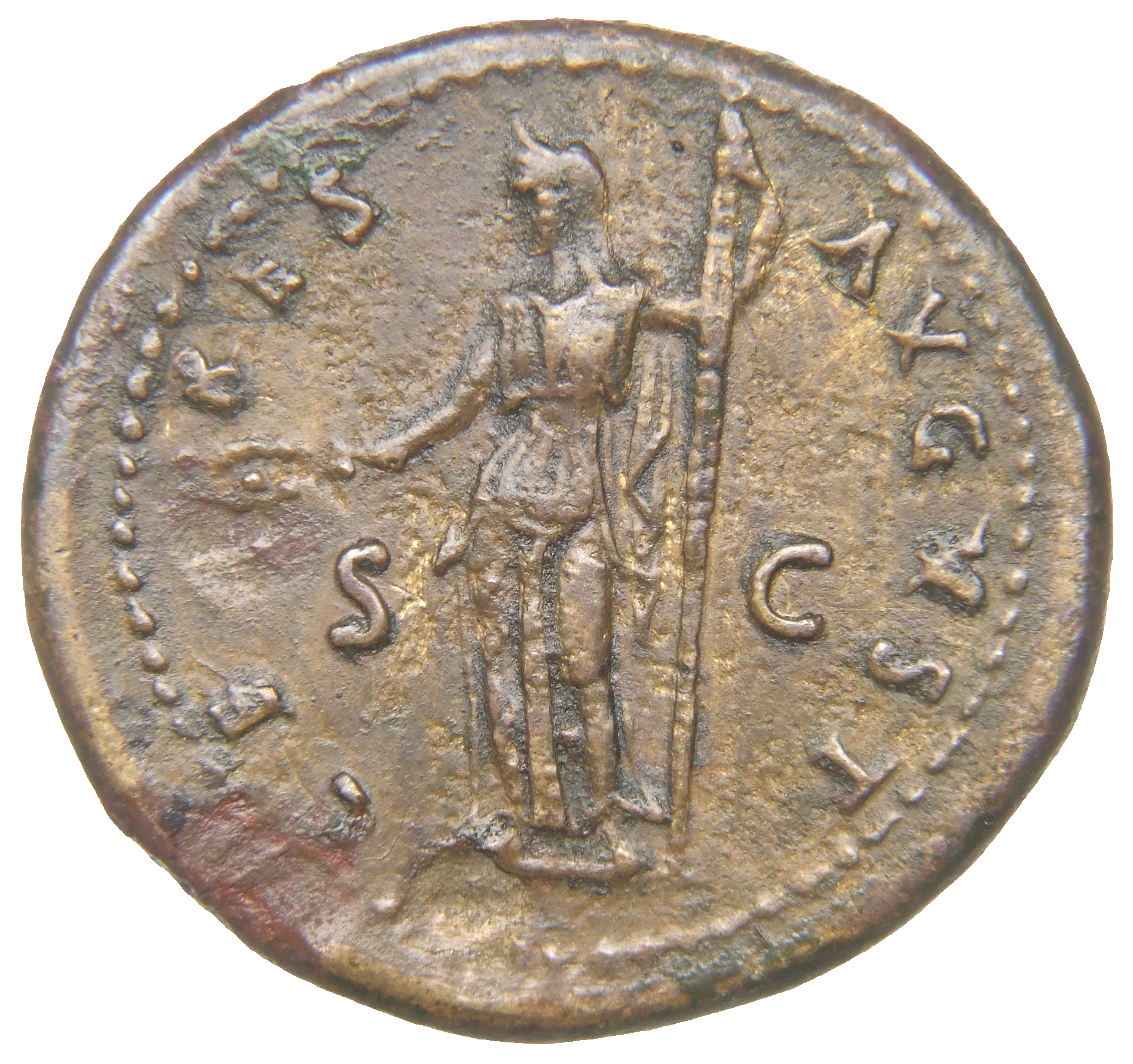 RIC II, Part 1 (second edition) Titus 67 Titus reverse, Ceres standing left, holding corn-ears and torch