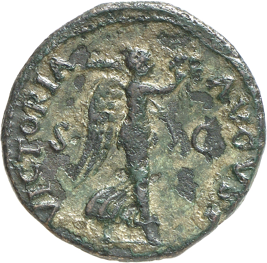 RIC II, Part 1 (second edition) Titus 81 Titus reverse, Victory standing right on prow, holding wreath and palm