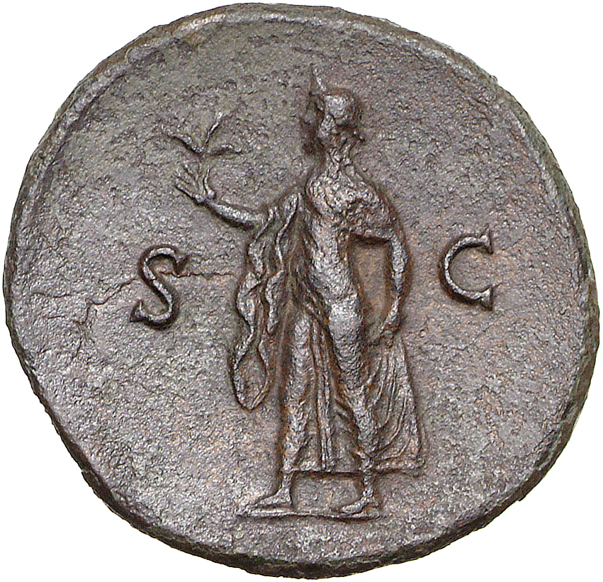 RIC II, Part 1 (second edition) Titus 86 Titus reverse, Spes standing, left holding flower in right and raising skirt with...