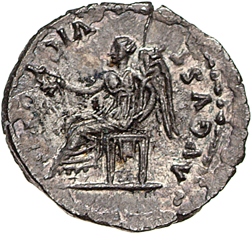 RIC II, Part 1 (second edition) Titus 95 Titus reverse, Victory seated left, holding wreath and palm