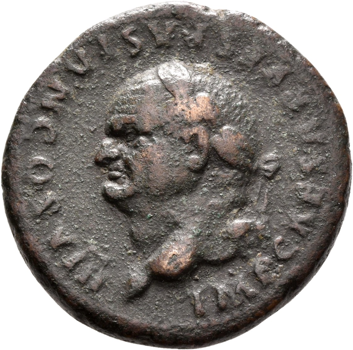 RIC II, Part 1 (second edition) Vespasian 1005 Vespasian obverse, Head of Vespasian, laureate, left