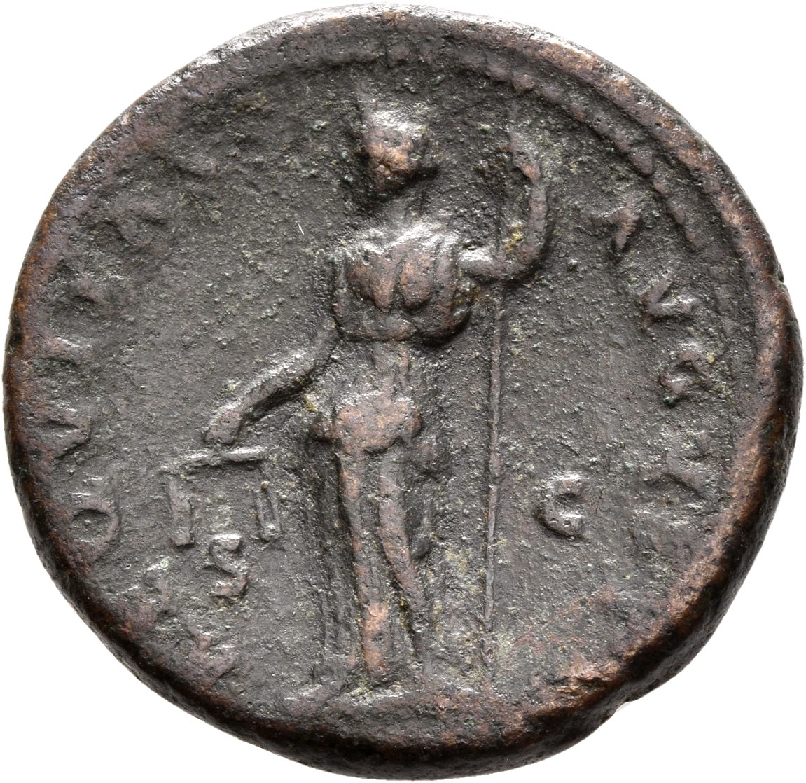 RIC II, Part 1 (second edition) Vespasian 1005 Vespasian reverse, Aequitas standing left, holding scales and rod