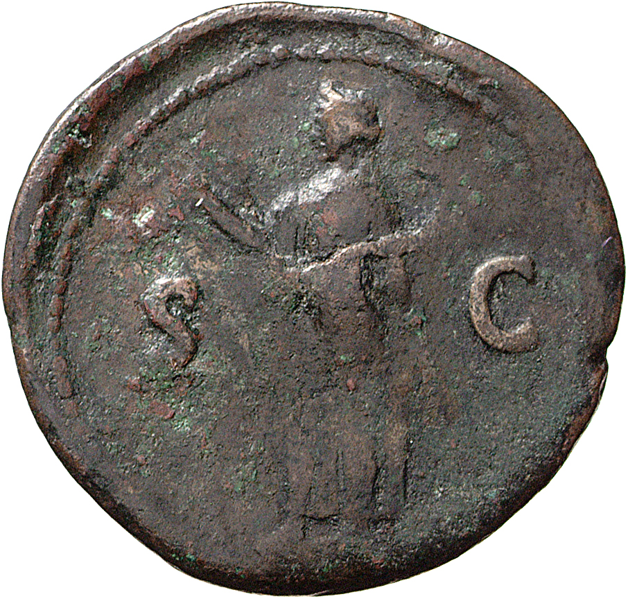 RIC II, Part 1 (second edition) Vespasian 1011 Vespasian reverse — Spes standing, left holding flower in right and raising...