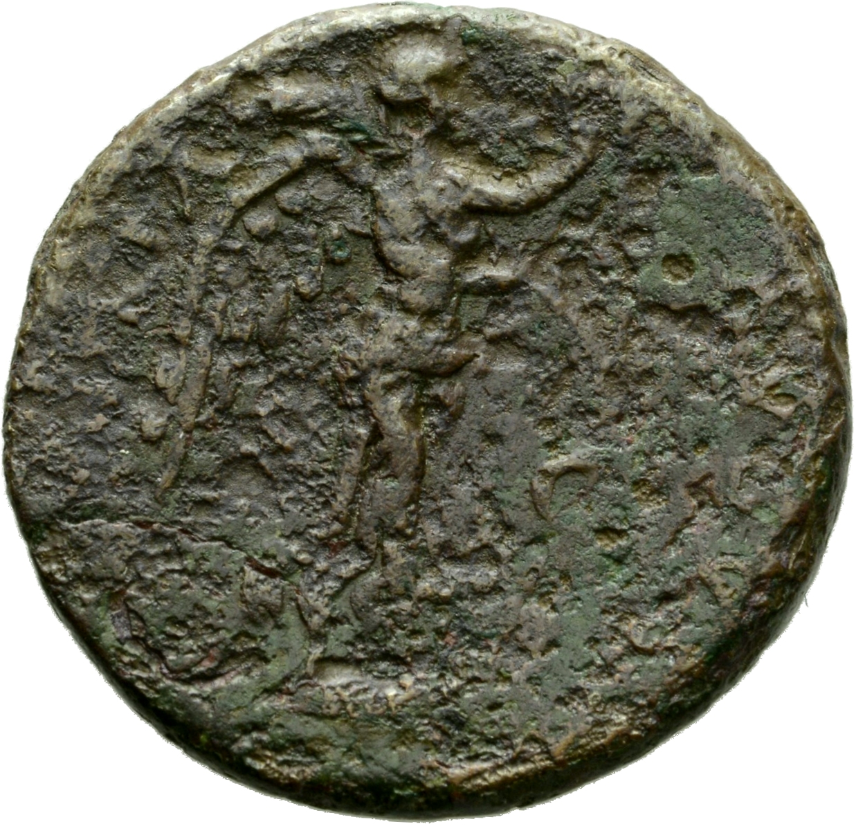 RIC II, Part 1 (second edition) Vespasian 1014 Vespasian reverse, Victory standing right on prow, holding wreath and palm