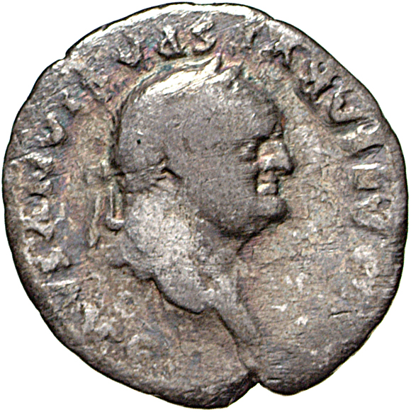 Vespasian obverse — Head of Vespasian, laureate, right