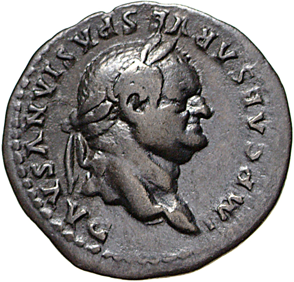 RIC II, Part 1 (second edition) Vespasian 1062 Vespasian obverse, Head of Vespasian, laureate, right