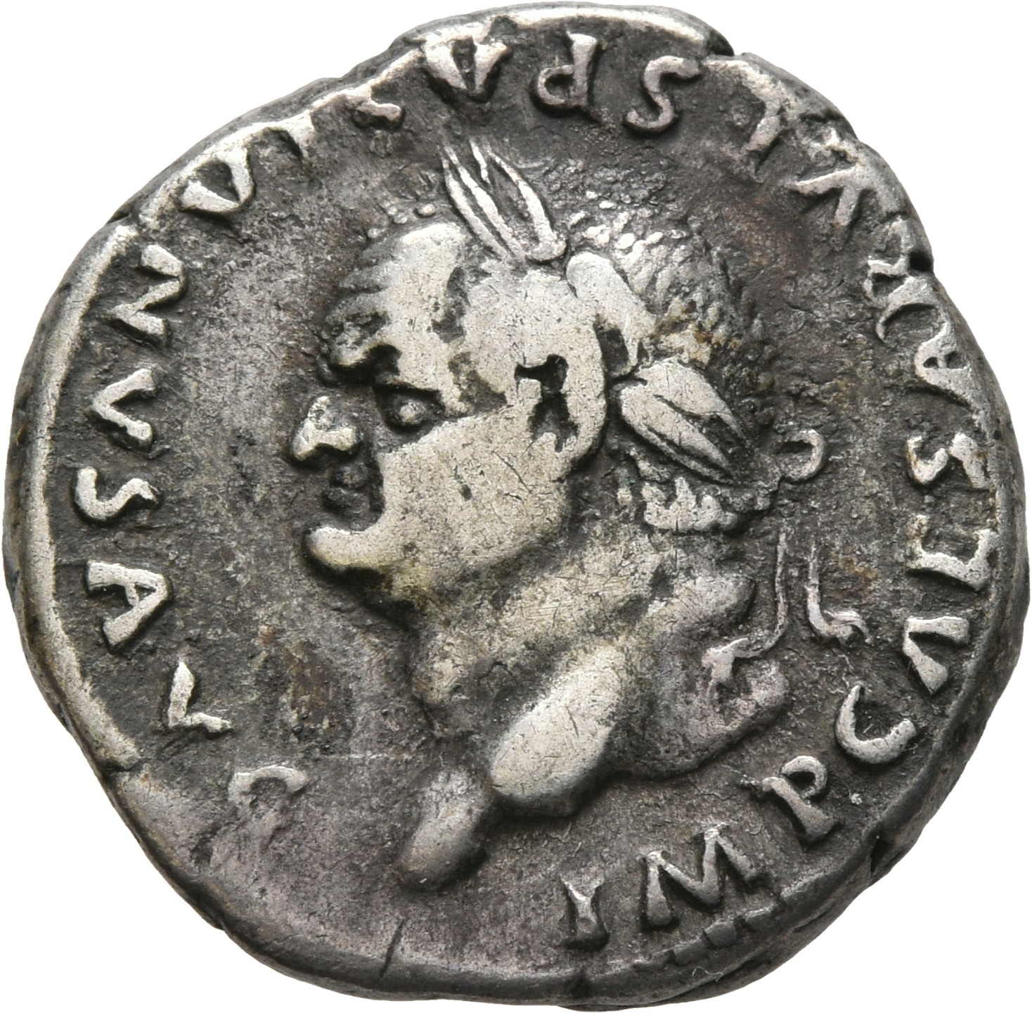 RIC II, Part 1 (second edition) Vespasian 1063 Vespasian obverse, Head of Vespasian, laureate, left