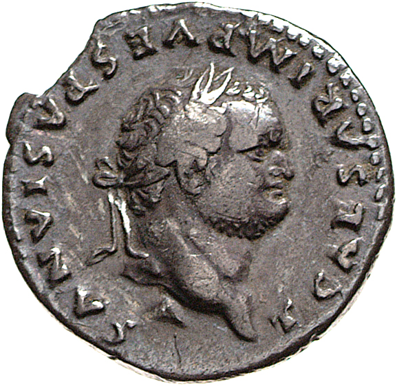 RIC II, Part 1 (second edition) Vespasian 1073 Vespasian obverse — Head of Titus, laureate, right
