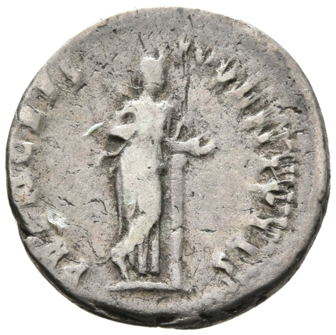 RIC II, Part 1 (second edition) Vespasian 1084 Vespasian reverse — Salus, draped, standing right, resting left arm on colu...