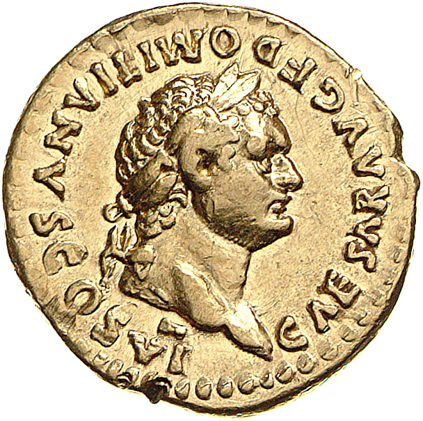 RIC II, Part 1 (second edition) Vespasian 1086 Vespasian obverse, Head of Domitian, laureate, right