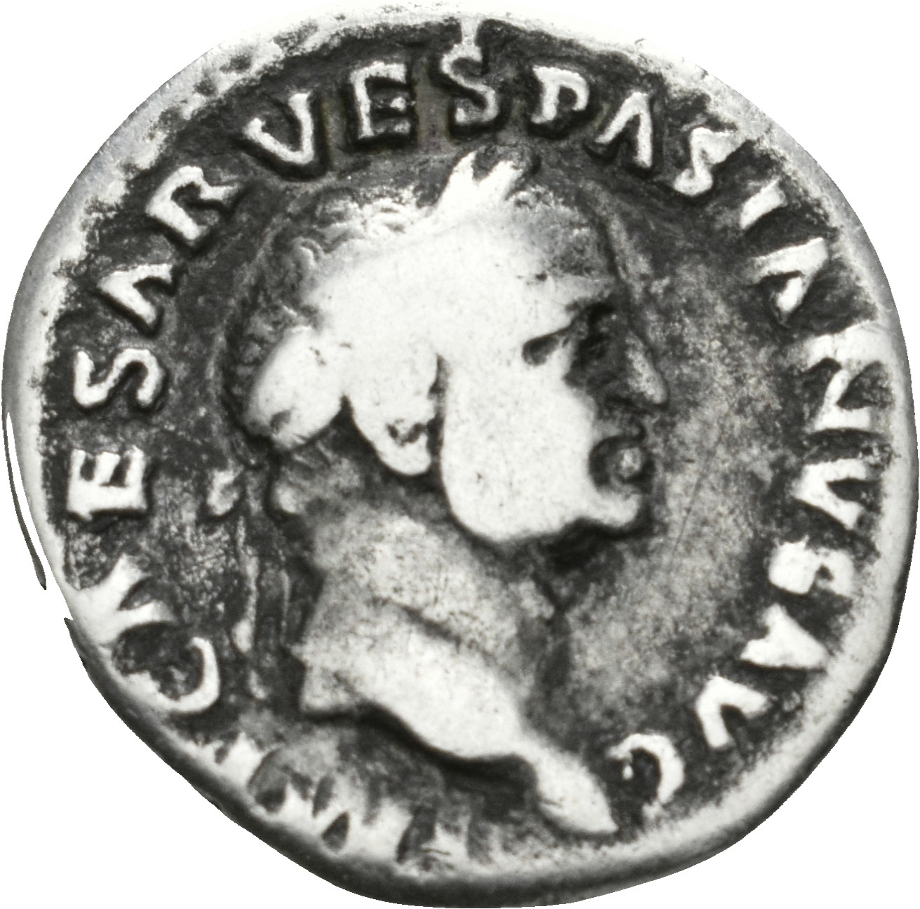RIC II, Part 1 (second edition) Vespasian 1107 Vespasian obverse, Head of Vespasian, laureate, right