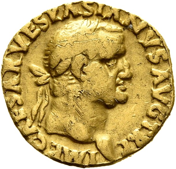 RIC II, Part 1 (second edition) Vespasian 1108 Vespasian obverse, Head of Vespasian, laureate, right
