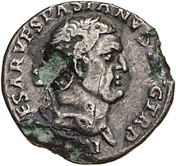 Vespasian obverse — Head of Vespasian, laureate, right