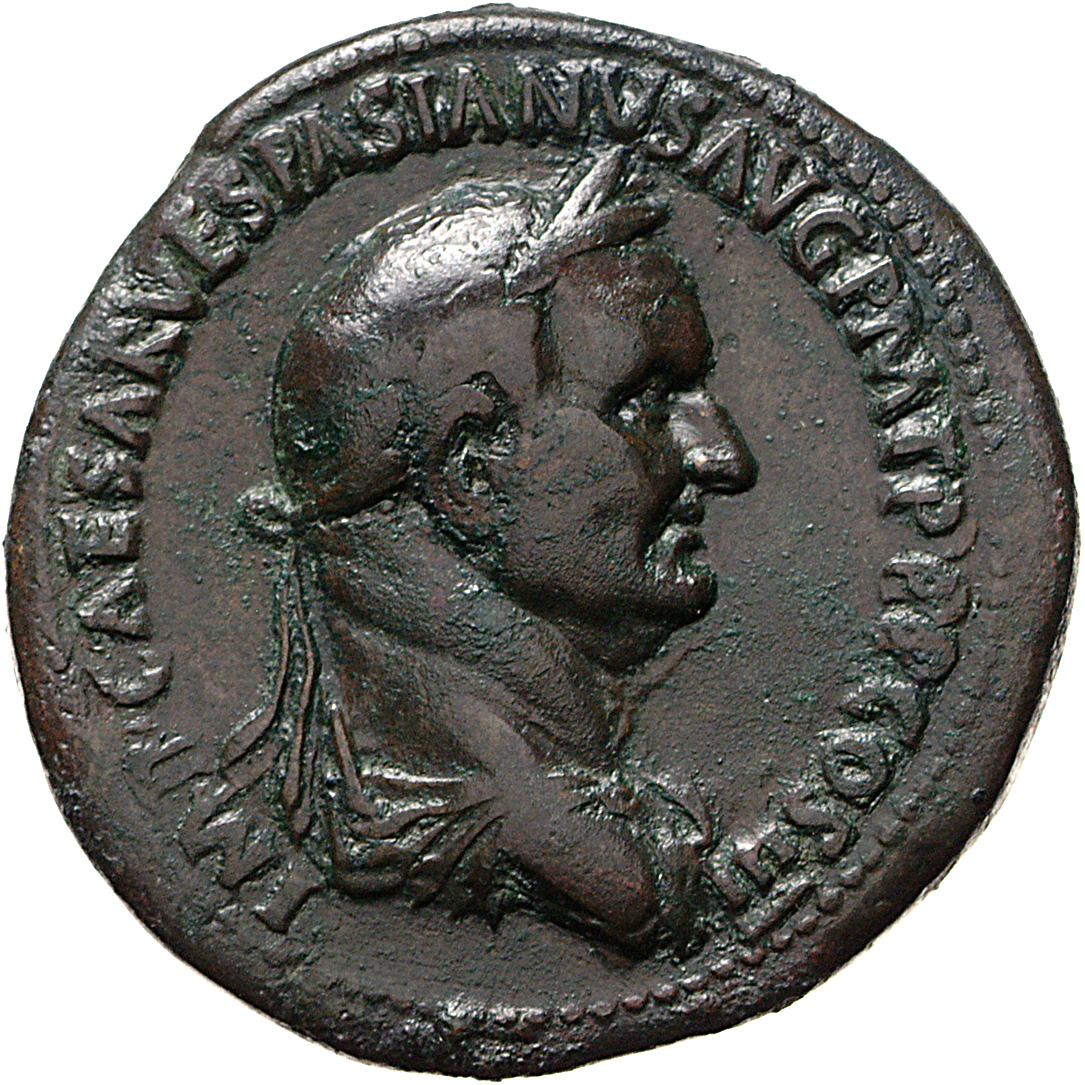 RIC II, Part 1 (second edition) Vespasian 111 Vespasian obverse, Bust of Vespasian, laureate and draped, right