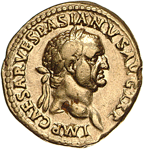 RIC II, Part 1 (second edition) Vespasian 1111 Vespasian obverse, Head of Vespasian, laureate, right