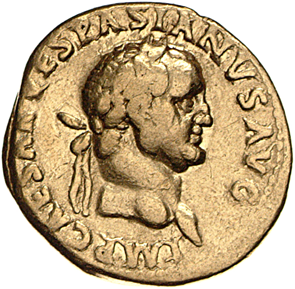 RIC II, Part 1 (second edition) Vespasian 1114 Vespasian obverse, Head of Vespasian, laureate, right