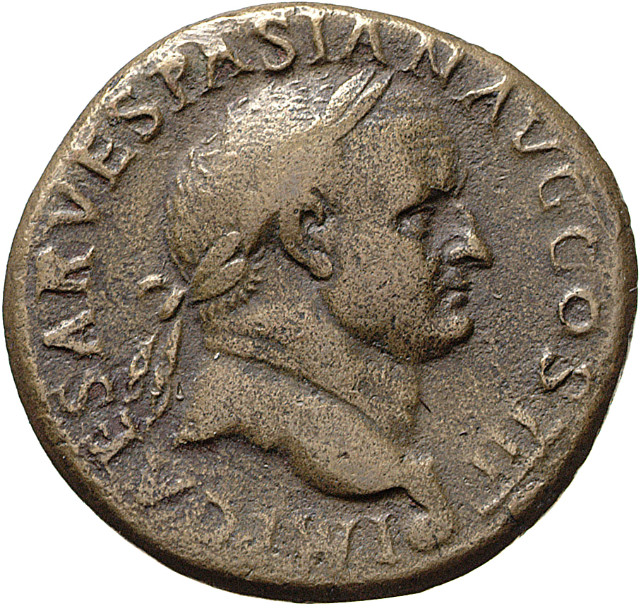 RIC II, Part 1 (second edition) Vespasian 1140 Vespasian obverse, Head of Vespasian, laureate, right; globe at point of neck