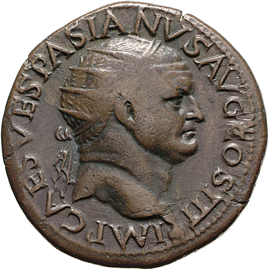 RIC II, Part 1 (second edition) Vespasian 1142 Vespasian obverse, Head of Vespasian, radiate, right; globe at point of neck