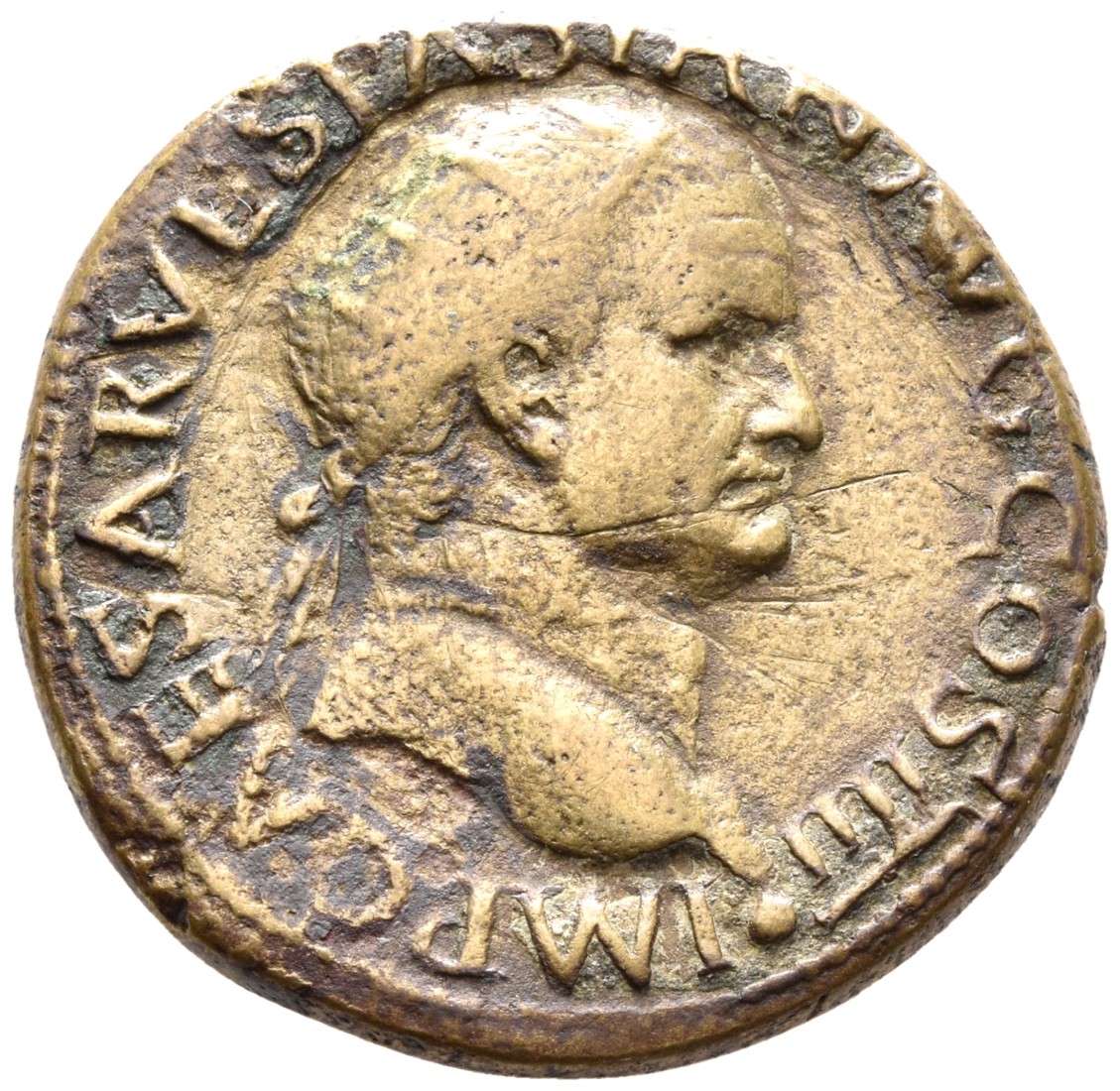 RIC II, Part 1 (second edition) Vespasian 1157 Vespasian obverse, Head of Vespasian, radiate, right; globe at point of neck