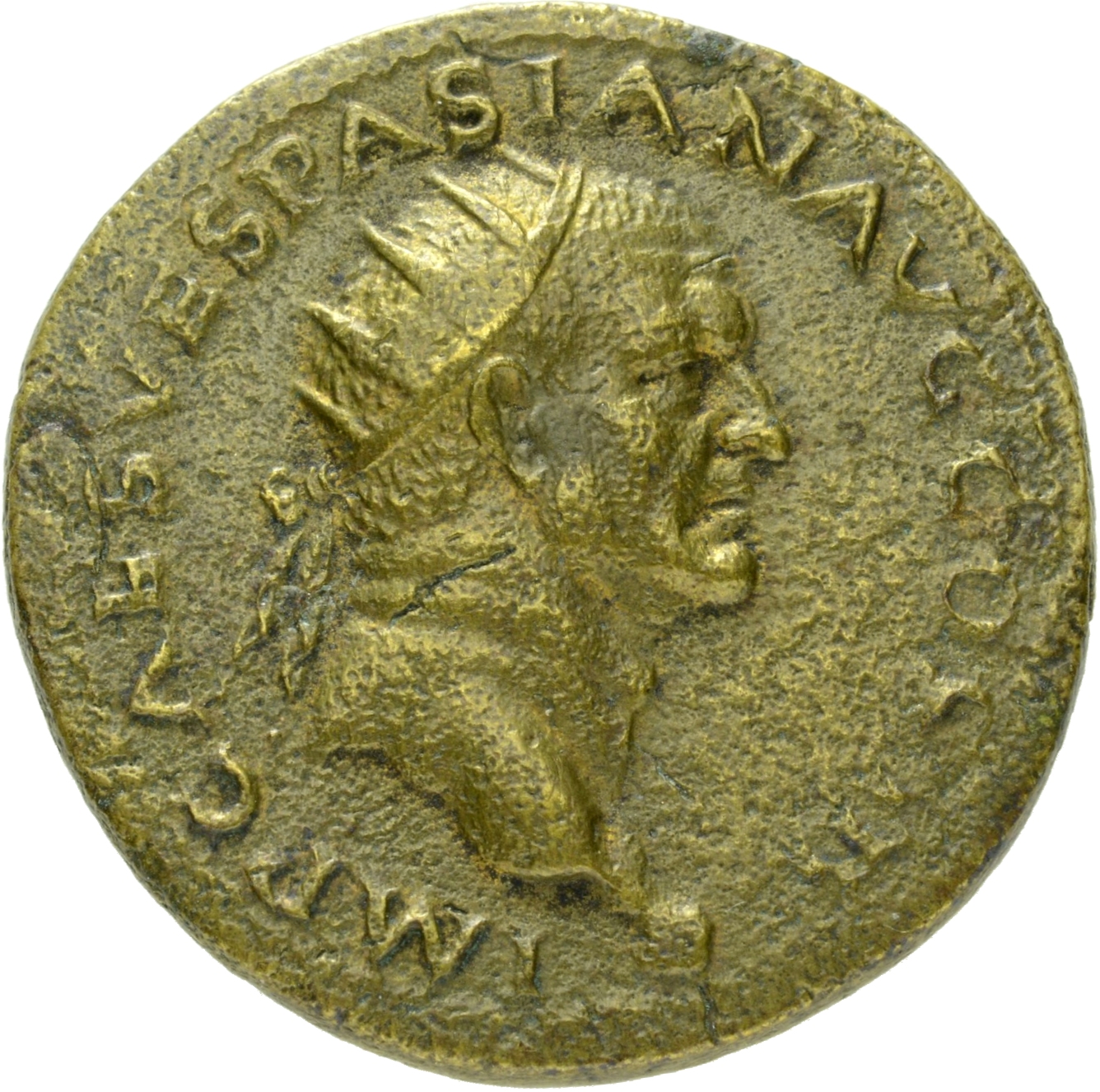 RIC II, Part 1 (second edition) Vespasian 1159 Vespasian obverse, Head of Vespasian, radiate, right; globe at point of neck