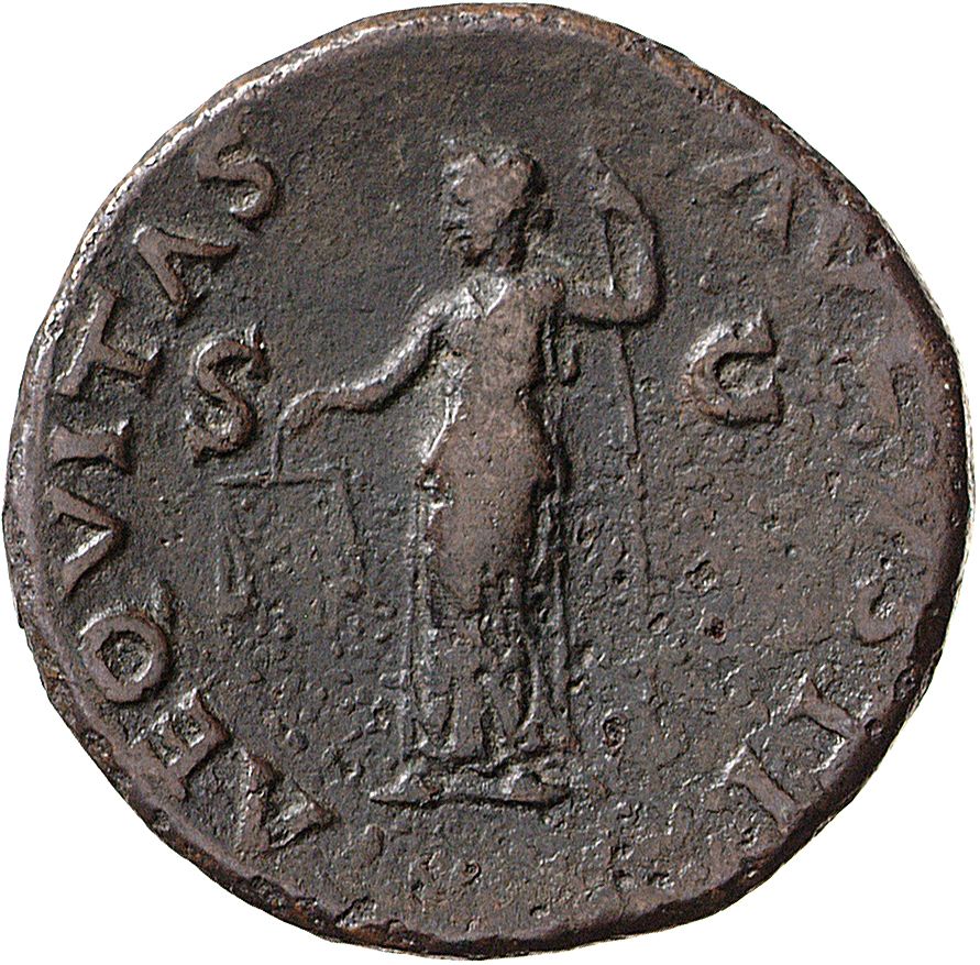 RIC II, Part 1 (second edition) Vespasian 1161 Vespasian reverse, Aequitas standing left, holding scales and rod
