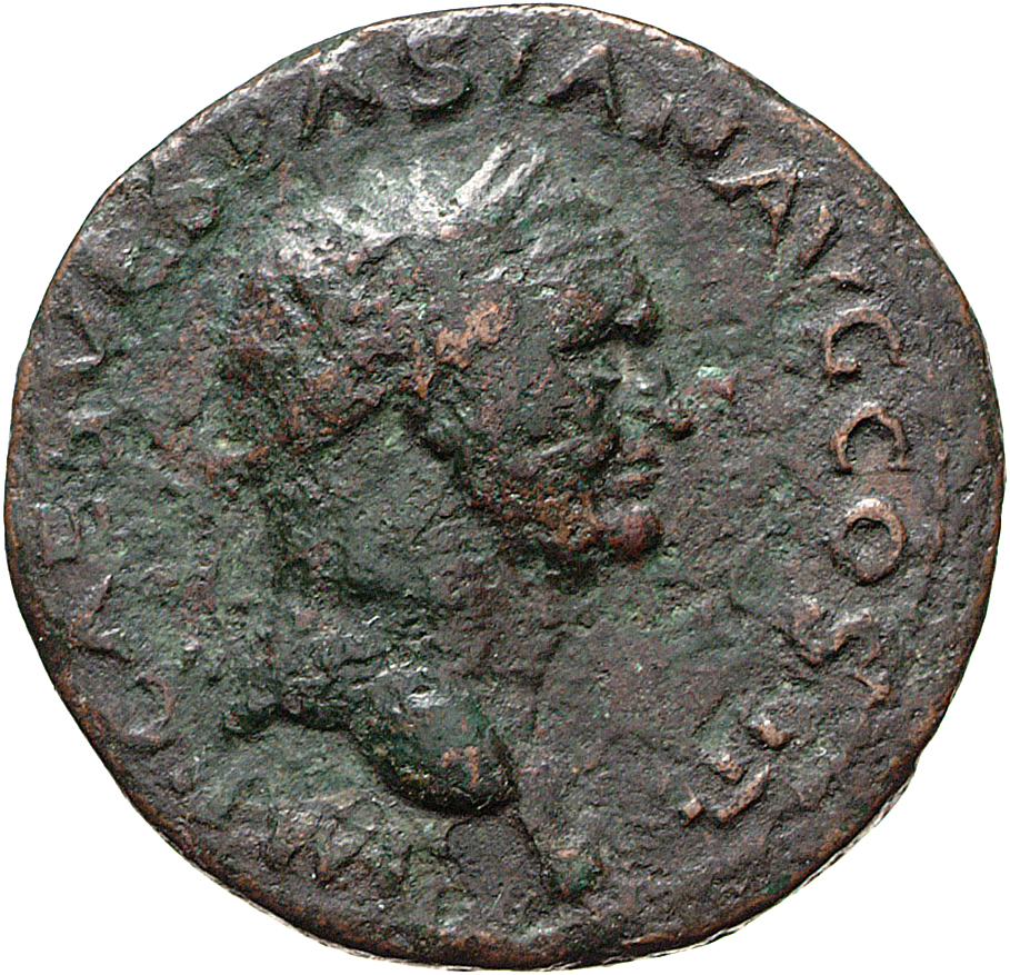 RIC II, Part 1 (second edition) Vespasian 1166 Vespasian obverse, Head of Vespasian, laureate, right; globe at point of neck
