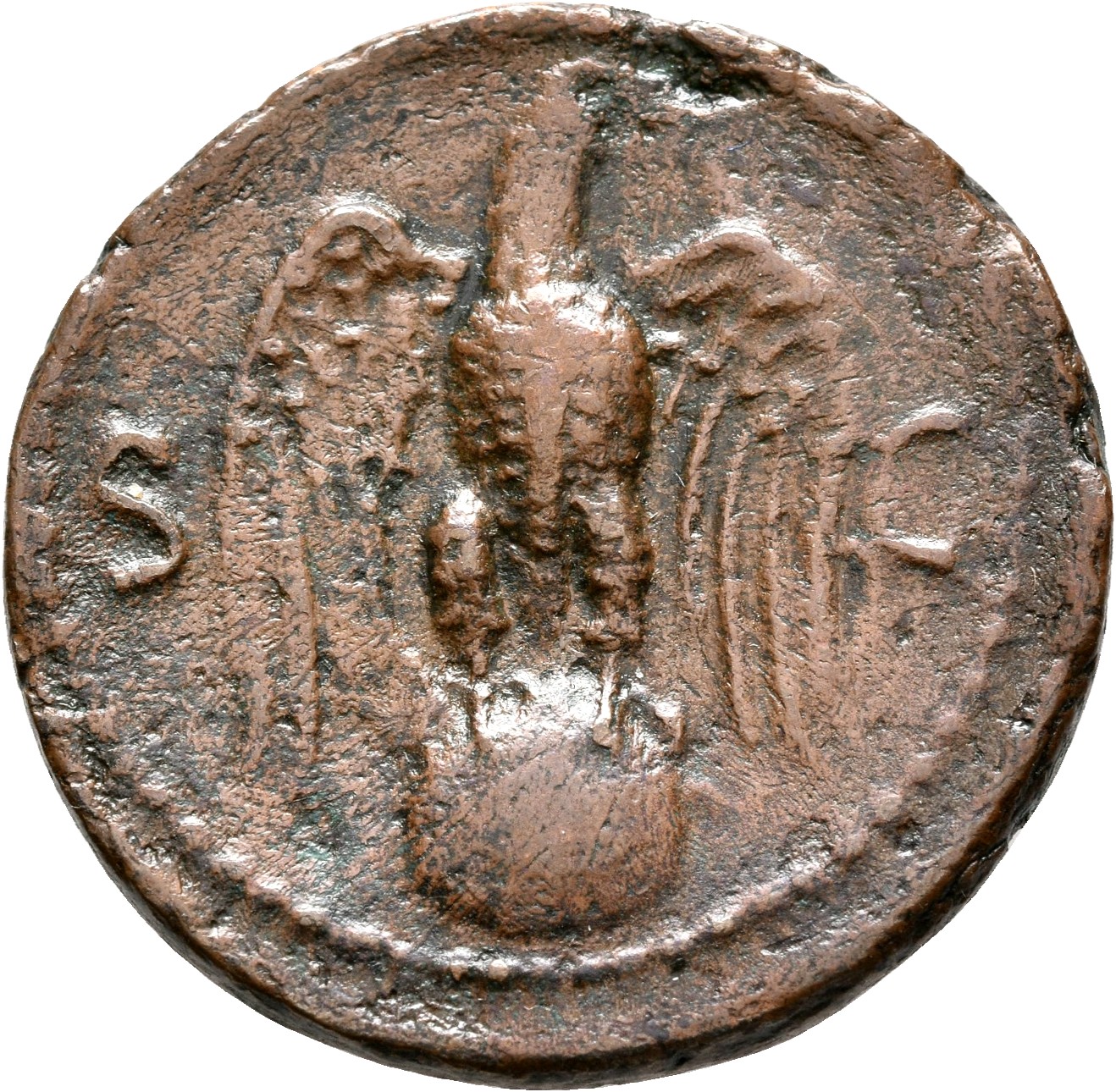 RIC II, Part 1 (second edition) Vespasian 1169 Vespasian reverse, Eagle standing front on globe, wings spread, head right