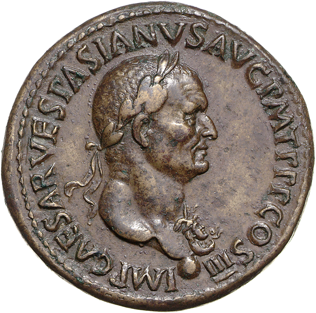 RIC II, Part 1 (second edition) Vespasian 117 Vespasian obverse, Bust of Vespasian, laureate, right with aegis