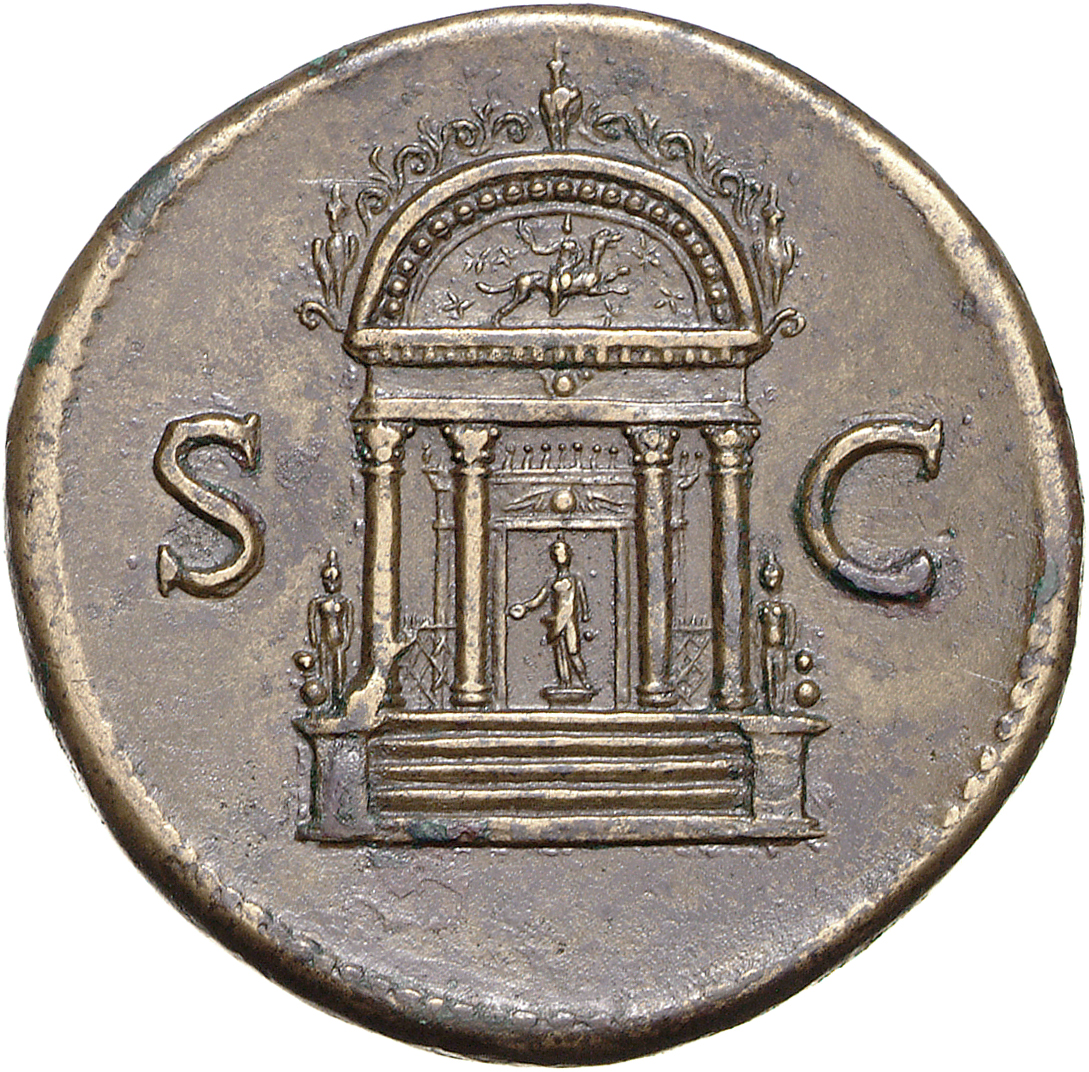 RIC II, Part 1 (second edition) Vespasian 117 Vespasian reverse, Temple of Isis