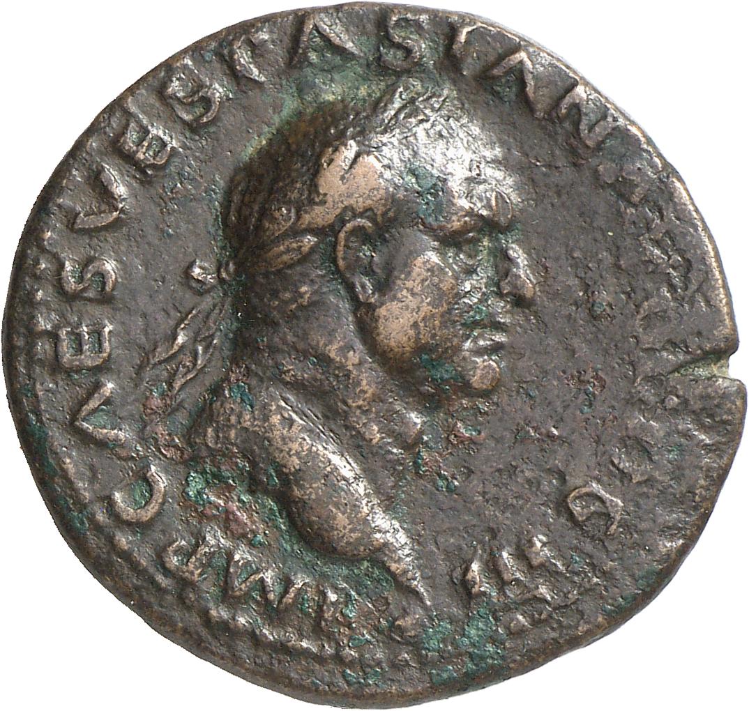 RIC II, Part 1 (second edition) Vespasian 1174 Vespasian obverse, Head of Vespasian, laureate, right; globe at point of neck