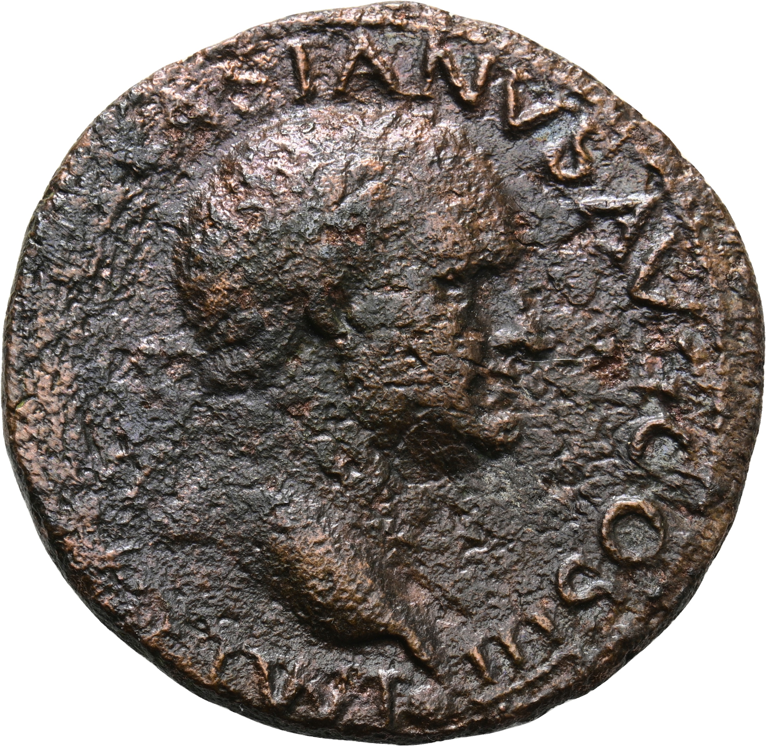 RIC II, Part 1 (second edition) Vespasian 1175 Vespasian obverse, Head of Vespasian, laureate, right; globe at point of neck