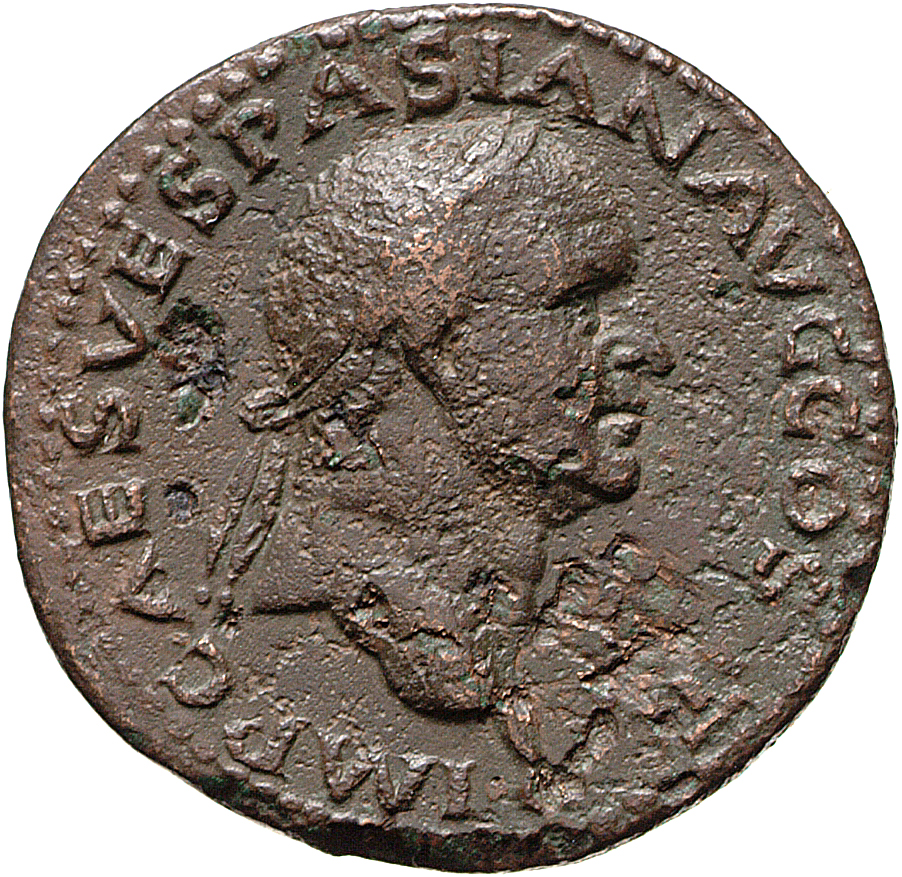 RIC II, Part 1 (second edition) Vespasian 1178 Vespasian obverse, Head of Vespasian, laureate, right; globe at point of neck