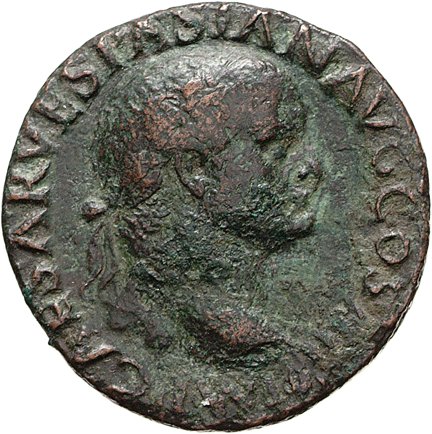 RIC II, Part 1 (second edition) Vespasian 1201 Vespasian obverse, Head of Vespasian, laureate, right; globe at point of neck