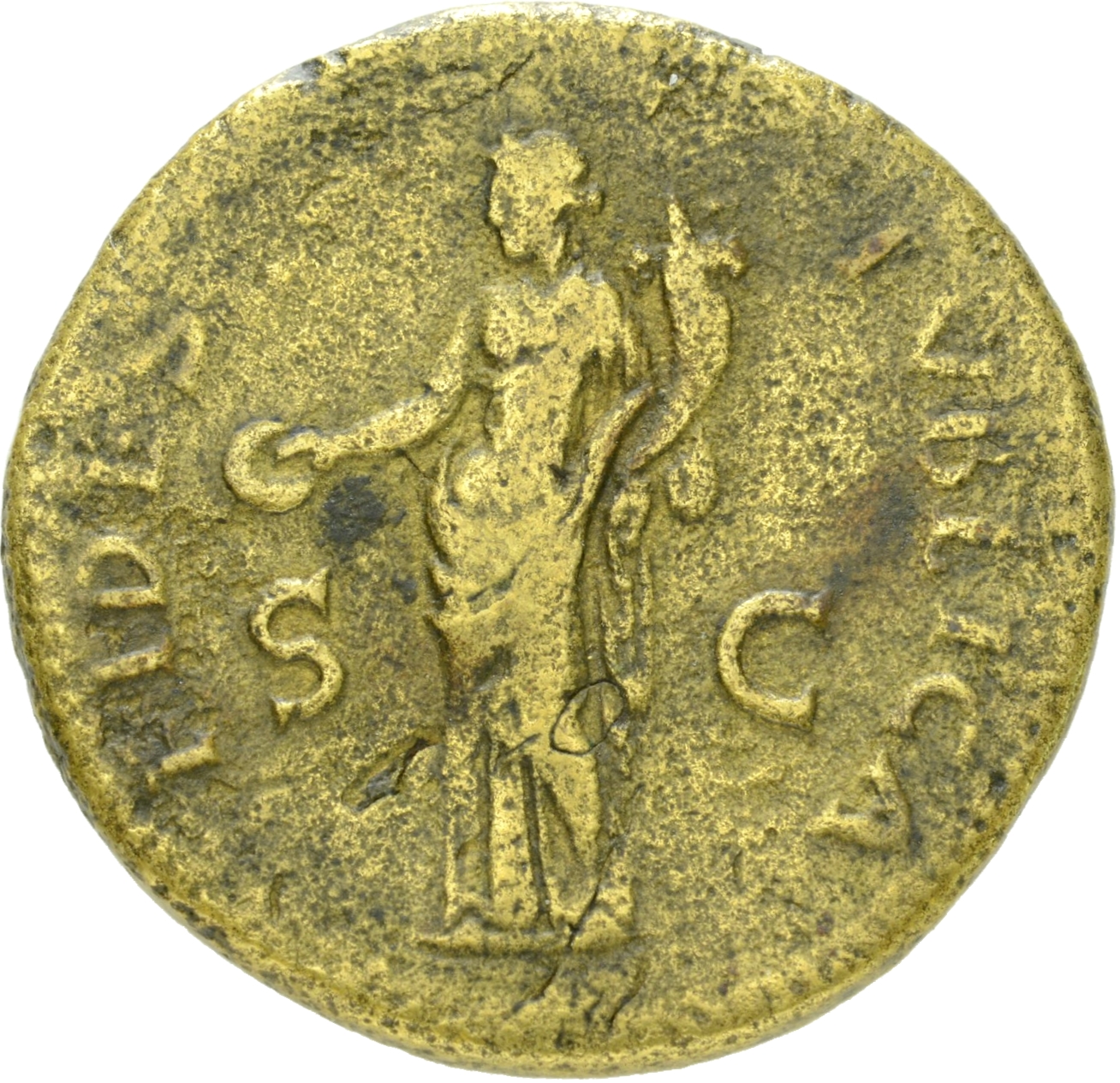 RIC II, Part 1 (second edition) Vespasian 1210 Vespasian reverse, Fides, draped, standing left, holding patera in right ha...