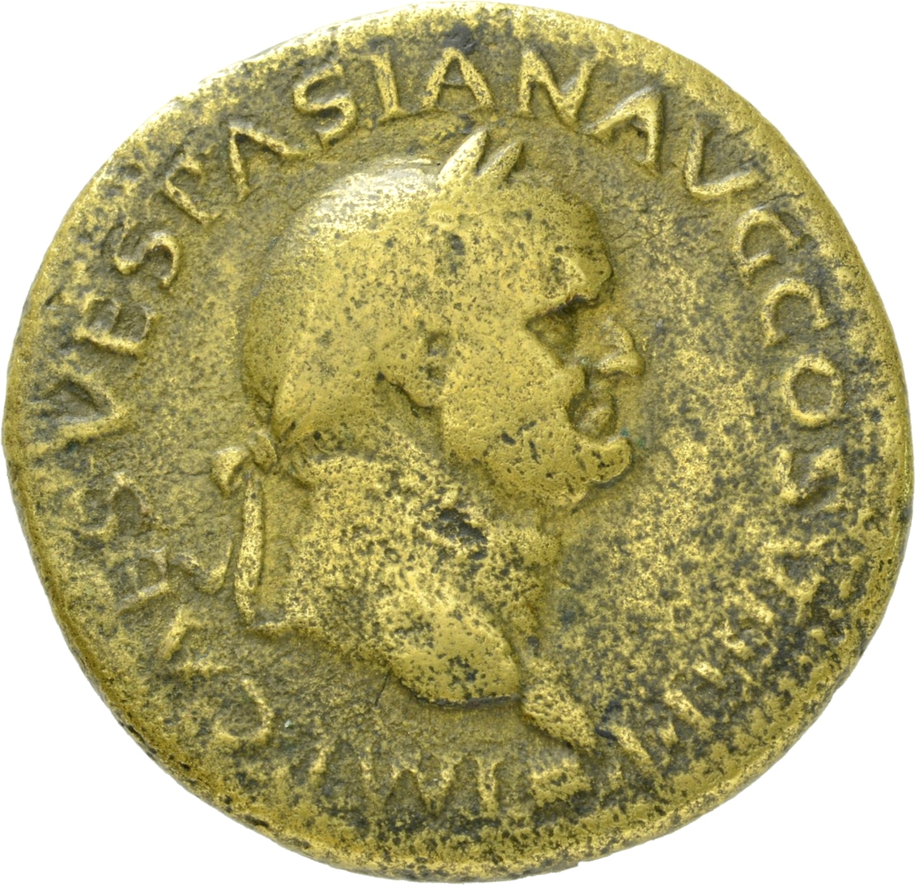 RIC II, Part 1 (second edition) Vespasian 1210 Vespasian obverse, Head of Vespasian, laureate, right; globe at point of neck