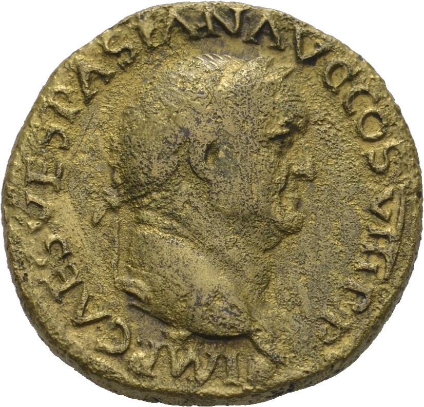 RIC II, Part 1 (second edition) Vespasian 1210 Vespasian obverse, Head of Vespasian, laureate, right; globe at point of neck