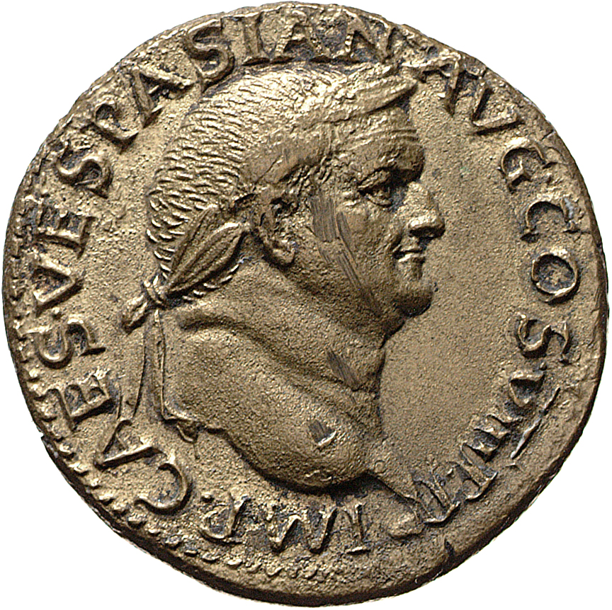 RIC II, Part 1 (second edition) Vespasian 1225 Vespasian obverse, Head of Vespasian, laureate, right; globe at point of neck
